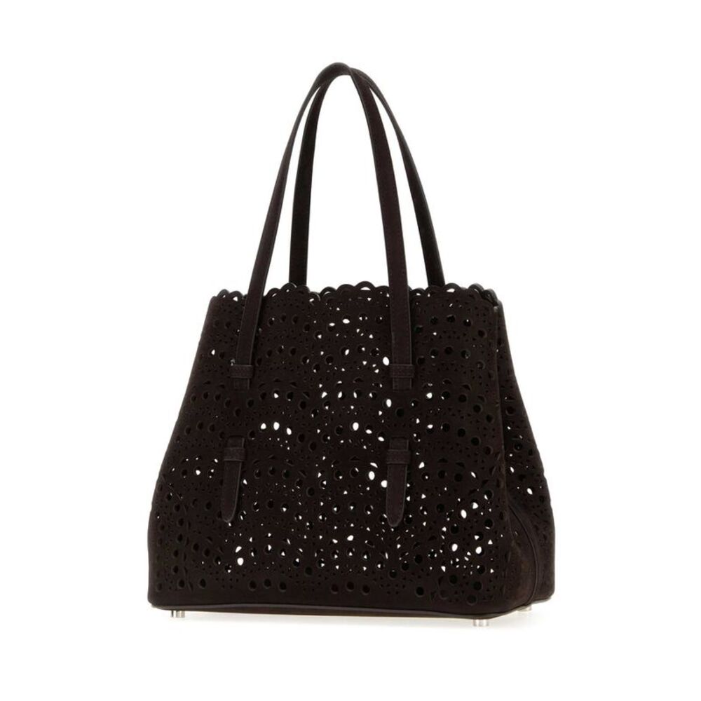Alaia Women Dark Brown Suede Mina 25 Handbag - Picture 2 of 2